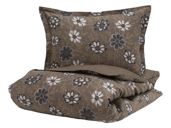 Billede af Borås Cotton sengetøj - 140x200 cm - Viola Brun - Sengesæt i 100% bomuldssatin - Borås Cotton sengelinned hos Shopdyner.dk